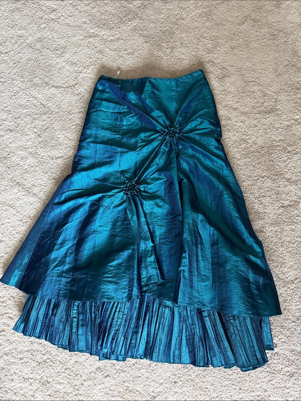 Steilmann Teal Iridescent A-Line Skirt